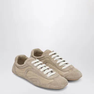 Prada Low Top Sneakers Quilted Texture Suede Accents In Animal Print