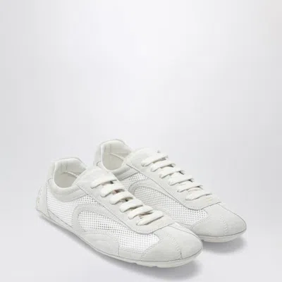 Prada Montecarlo Reedition 2005 Sneakers In White Leather And Mesh