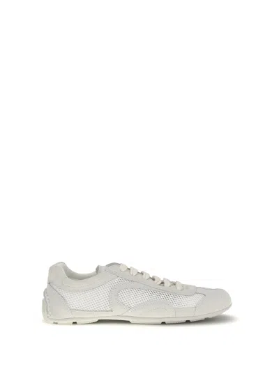 Prada Montecarlo Re-edition 2005 Suede And Mesh Sneakers In White
