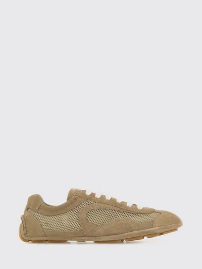 Prada Montecarlo Suede And Mesh Sneakers In Transparent