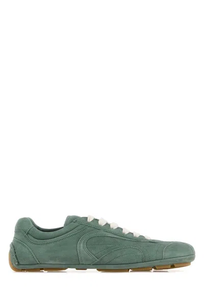 Prada Montecarlo Suede Sneaker In Suede With Leather Lining In Blue