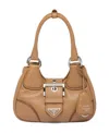 Prada Moon Padded Nappa-leather Mini Bag In Brown