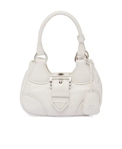 Prada Moon Padded Nappa-leather Mini Bag In White