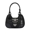 Prada Moon Padded Nappa-leather Mini Bag In Black