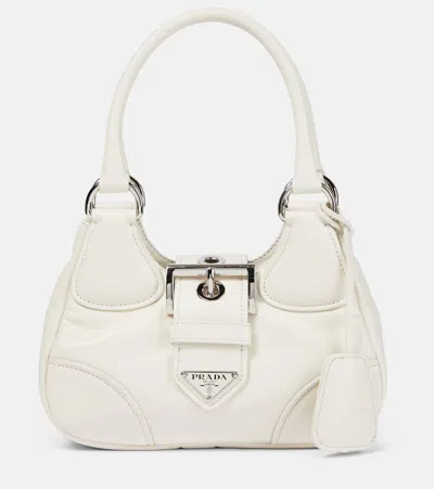 Prada Moon Small Leather Shoulder Bag In White