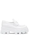 Prada Moonlith Brushed Leather Loafers In White