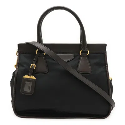 Pre-owned Prada Moro Nylon Leather Handbag Shoulder Bag () In Multi