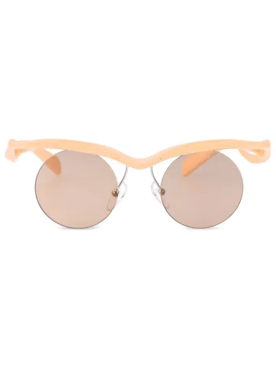 Prada Morph Round-frame Sunglasses In 18q4i2 Peach