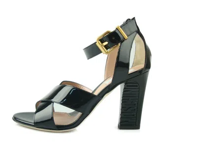 Pre-owned Prada Moschino Love Shoes Women Sandals Love 凉鞋女鞋 100% Authentic In Black