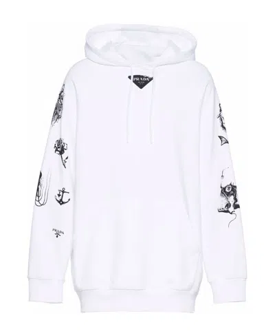 Prada Motif-print Cotton Hoodie
