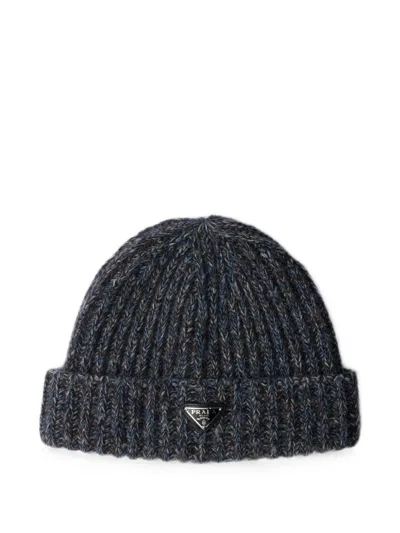 Prada Mouliné Cashmere And Wool Beanie In Multi