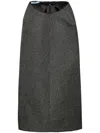 Prada Mouliné Midi Skirt In Grey