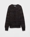 Prada Womens Brown Oversized-fit Ribbed-knit Wool And Cashmere-blend Cardigan In Black