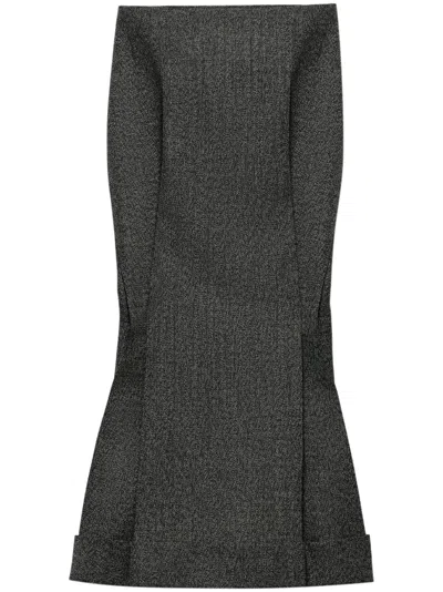 PRADA MOULINÉ-WOOL MIDI SKIRT