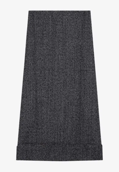 PRADA MOULINÉ WOOL MIDI SKIRT