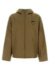 Prada Mud Re-nylon Jacket In Brown