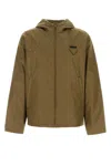 Prada Mud Re-nylon Jacket In Brown