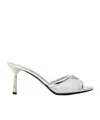 Prada Mule Heeled Sandals In White