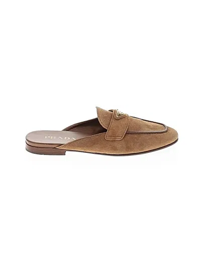 Pre-owned Prada Mule/clog In Tan