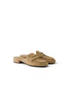 Prada Suede Mules In Brown