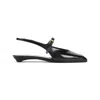 Prada Mary Jane Patent Pointy-toe Slingback Ballerina Flat In Black
