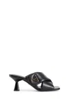 Prada Pantoletten Criss Cross 65 Aus Leder In Black