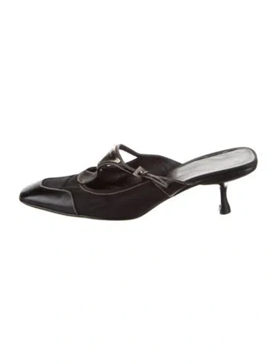 Pre-owned Prada Mules In Black