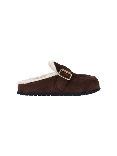 Prada Mules In Suede In Brown