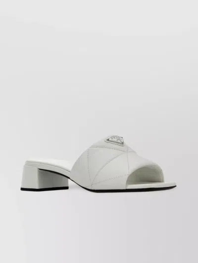 Prada Mules Nappa Leather Open Toe In White