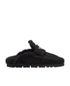 Prada Muller Shoes With Round Head And Flat Soles In Black