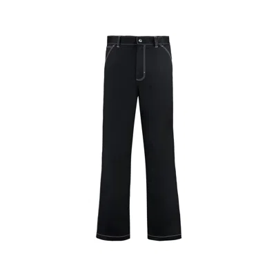 Prada Multi-pockets Cotton Pants In Black