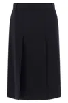 Prada Knee-length Skirt With Multiple Slits And Loops In Black