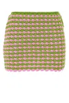 Prada Multicolor Crochet Mini Skirt In Transparent
