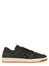 Prada Enamel-triangle Suede Sneakers In Multicolor
