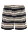 Prada Embroidered Stripes Nylon Swim Shorts In Multi