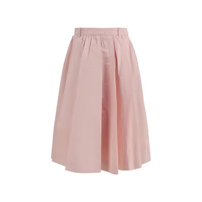 Prada Multicolor Silk Long Skirt In Pink