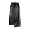 Prada Technical Taffeta Patchwork Skirt In Black