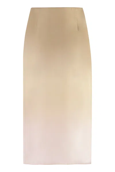 Prada Multicolor Silk Skirt In Neutral