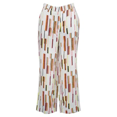 Pre-owned Prada Multicolor Striped Pants -'10s In Beige