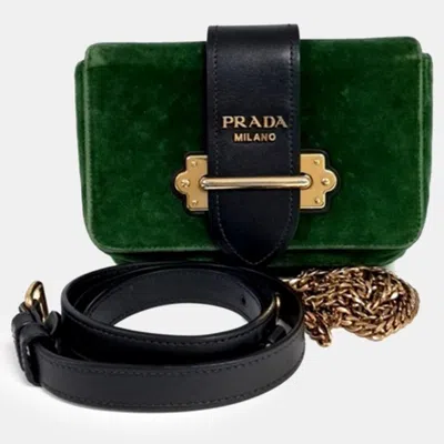 Pre-owned Prada Multicolor Velvet Cahiers Crossbody And Belt Bag