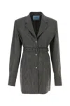 Prada Multicolor Wool Blazer In Gray
