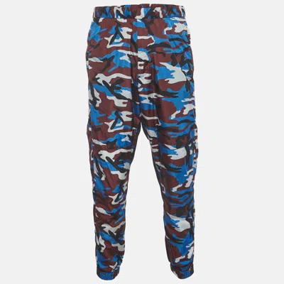 Pre-owned Prada Multicolour Camouflage Print Nylon Track Pants Xl