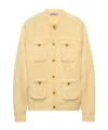 Prada Multiple-pockets Cashmere Cardigan In Nude