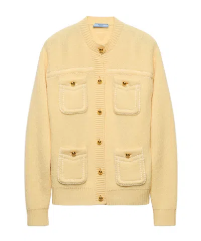 PRADA PRADA CREWNECK BUTTON-UP CARDIGAN