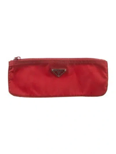 Pre-owned Prada Multipurpose Zip Pouch In Red
