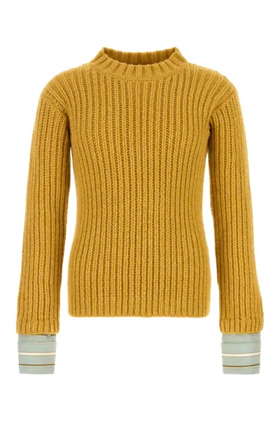 Prada Mustard Virgin Wool Sweater In Yellow