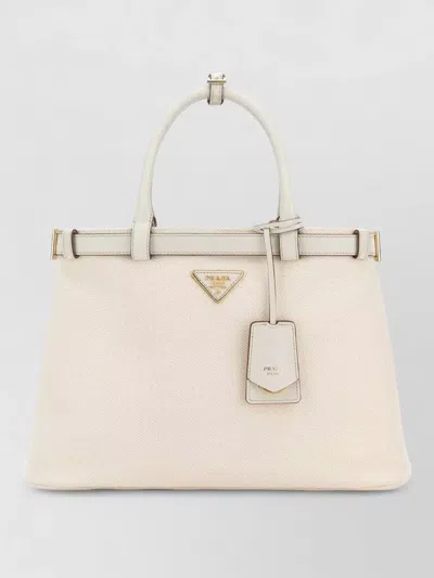 Prada Na Canvas Tote Bag In Neutral
