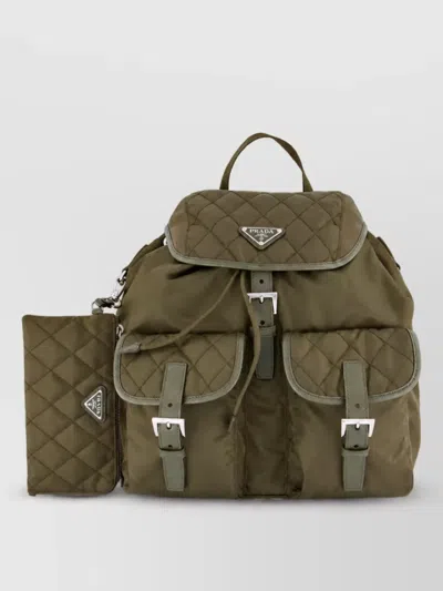 Prada Na Recycled Polyamide Backpack In Brown