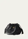 Prada Napa Leather Bucket Bag In F0002 Nero
