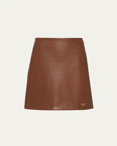 PRADA NAPA LEATHER MINI SKIRT